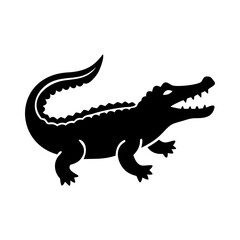 Vector of crocodile design on white background. Wild Animals enormous animals silhouettes collection crocodile silhouettes 