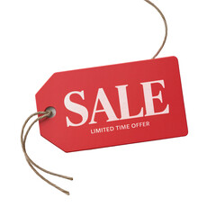 "Red Sale Tag with Limited Time Offer"