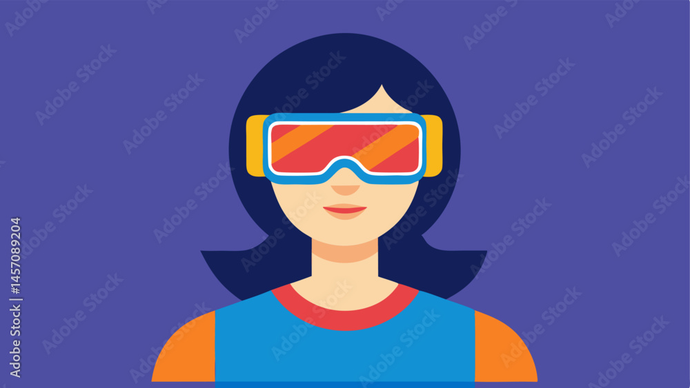 Poster augmented reality a figure using augmented reality glasses that alter their appearance to reflect so