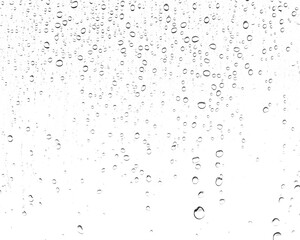 Detailed image of water droplets on a glass surface creating a transparent texture perfect for background use and adding an abstract natural feel
