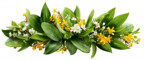 Floral and Flower Border Springtime Decoration Arrangement Transparent PNG