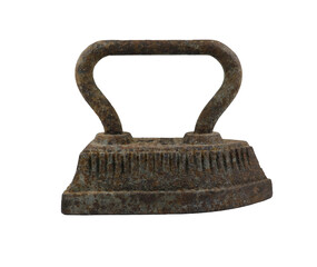 This cast iron iron dates back to the last century, highlighting the intricate design and durability of antique household tools used for ironing clothing before the invention of modern appliances.