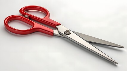 Fototapeta premium A pair of scissors with red handles