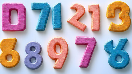 Colorful wooden numbers for education