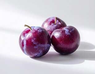 Obraz premium Composition of fresh plums, natural fruits, organic food. 