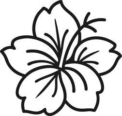 European Hibiscus icon line art vector on transparent background