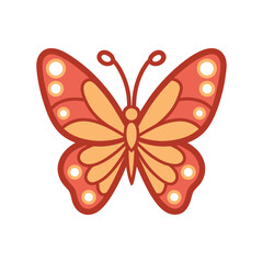Abstract colorful silhouette butterfly on white background. Vector illustration