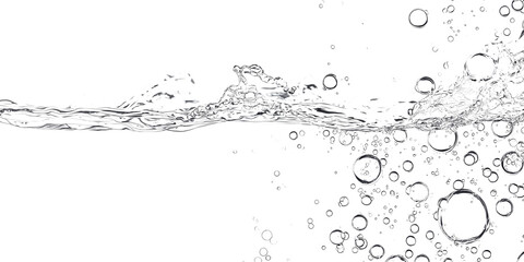 Clean water surface with bubbles showing freshness and purity suitable for health hydration concepts png