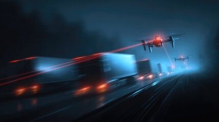 Night Highway Pursuit: Drones Tracking Fast-Moving Trucks