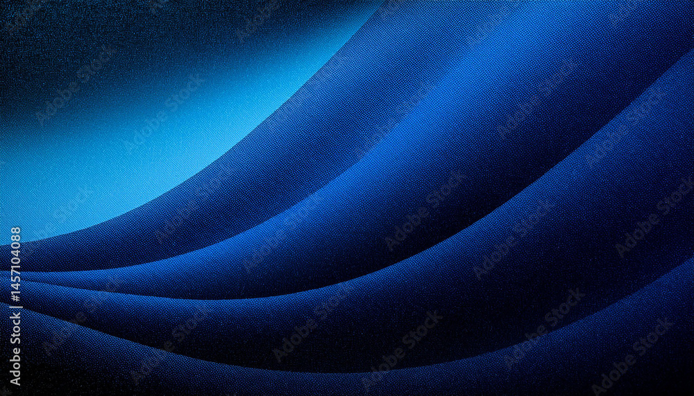 Poster abstract blue wave background with flowing lines and dark shadows.