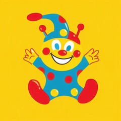 Obraz premium Colorful and Playful Logo Design for Kids' Toy Company Featuring Cheerful Cartoon Mascot