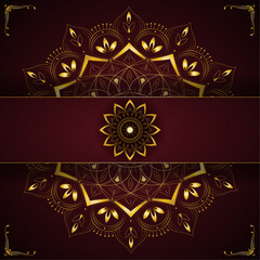 Intricate Hand-Drawn Geometric Mandala Design – Decorative Symmetrical Vector Art for Meditation, Yoga, and Creative Style with red background for business, card, cover, greeting, corporate