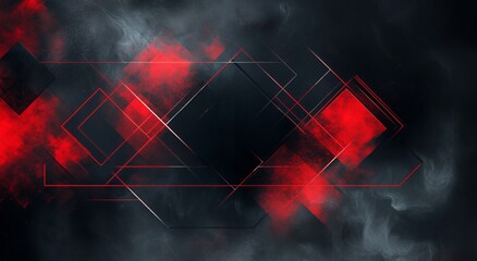 Abstract Red and Black Geometric Design with Smoke Effect for Modern Backgrounds