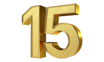 Bling Bling Diamond Gold Number fifteen 3D Text Effect