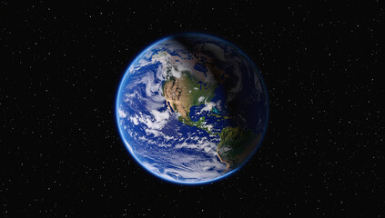 Fototapeta premium aerial view of the planet earth in space