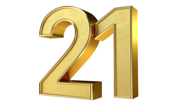 Bling Bling Diamond Gold Number 21 3D Text Effect