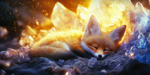 Fiery Fox Stunning Abstract Art of Fire and Ice