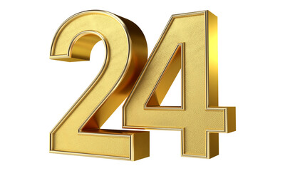 Bling Bling Diamond Gold Number 24 3D Text Effect