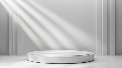 White Podium Isolated on Transparent Background for Product Display Stage or Mockup -