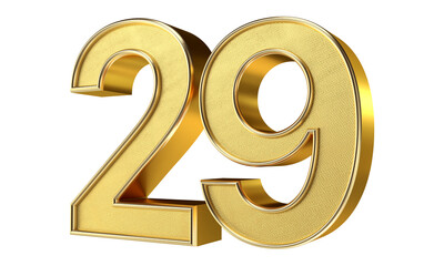 Bling Bling Diamond Gold Number 29 Text Effect