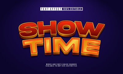 Show time 3D editable text effect with bold, fun style perfect for event designs.