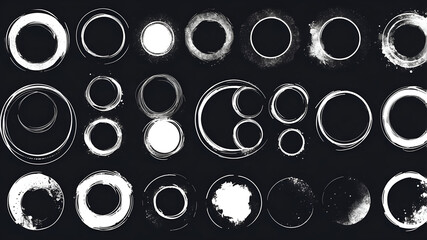 "Grunge Brush Circle Frames Collection"	