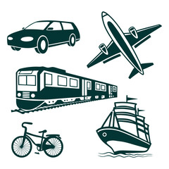 transportation icons set vector
