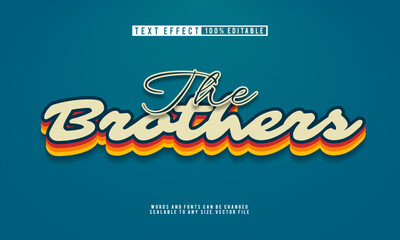 Editable The Brothers text with retro vintage text effect, perfect for classic designs