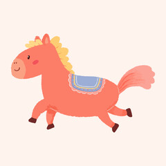 2026 Year of the Horse logo, hand-drawn vector illustration