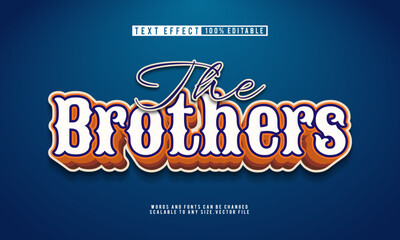 Editable The Brothers text with retro vintage text effect, perfect for classic designs