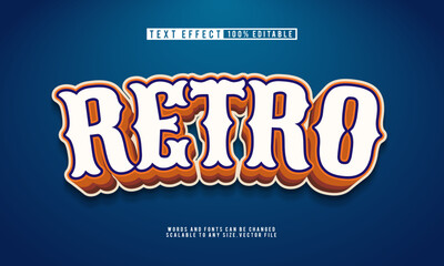 Editable retro vintage style text effect, perfect for nostalgic designs
