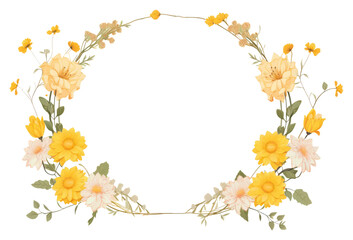 PNG Yellow flower frame pattern plant accessories.