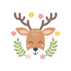 reindeer with christmas tree