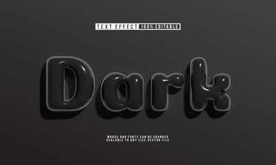 Editable 3D dark balloon style text effect