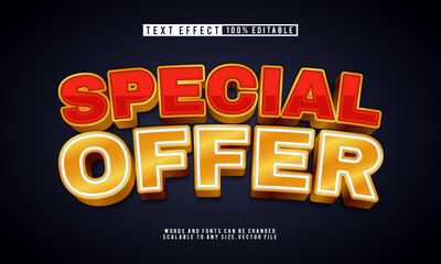 Elegant 3D Special Offer text effect, fully editable for promotions.