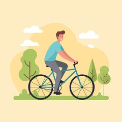 Naklejka premium man riding a bike