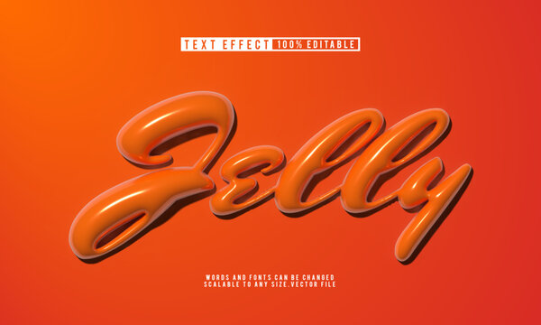 Editable 3D jelly text effect in fun balloon style. Perfect for playful designs