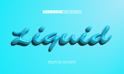 Editable liquid text effect in a playful balloon style for creative designs.