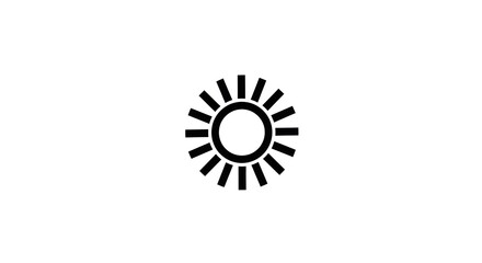 Fototapeta premium Simple Black Sun Icon Isolated on White Background for Design
