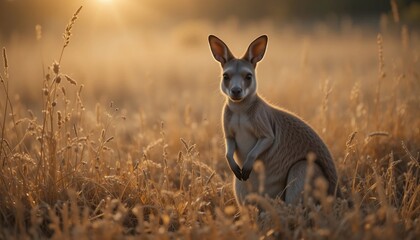 Agile Wallaby Golden Sunrise Meadow