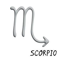 3d scorpio zodiac sign Esoteric symbol Astrology clipart Element for design
