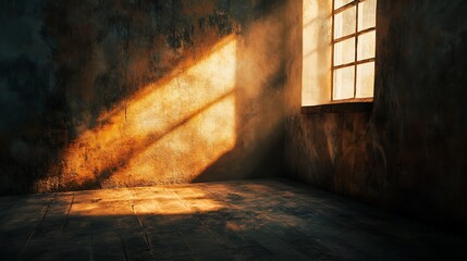 Sunlight in dusty interior corner
