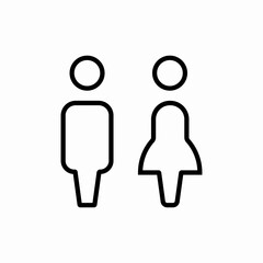 Unisex restroom facility icon vector sign