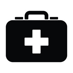 Fototapeta premium First Aid Kit Medical Emergency Supplies and Treatment Equipment in Black and White for Healthcare