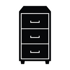Black and White Office Furniture File Cabinet with Three Drawers for Organizing Documents and Supplies in Workplace