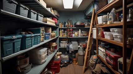 Image of cluttered American supplies closet