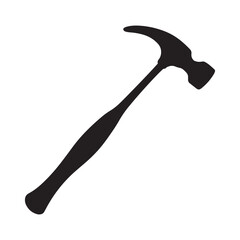 Hammer Illustration A Simple Black and White Graphic of a Tool for Construction Carpentry and Home Improvement Projects