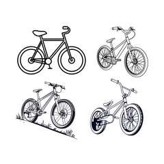 set of bicycle icons