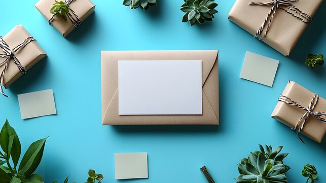 Blank White Gift Card for New Job Concept