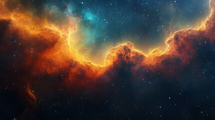 Fototapeta premium Stunning Deep Space Nebula â€“ Colorful Cosmic Clouds, Galactic Wonders --